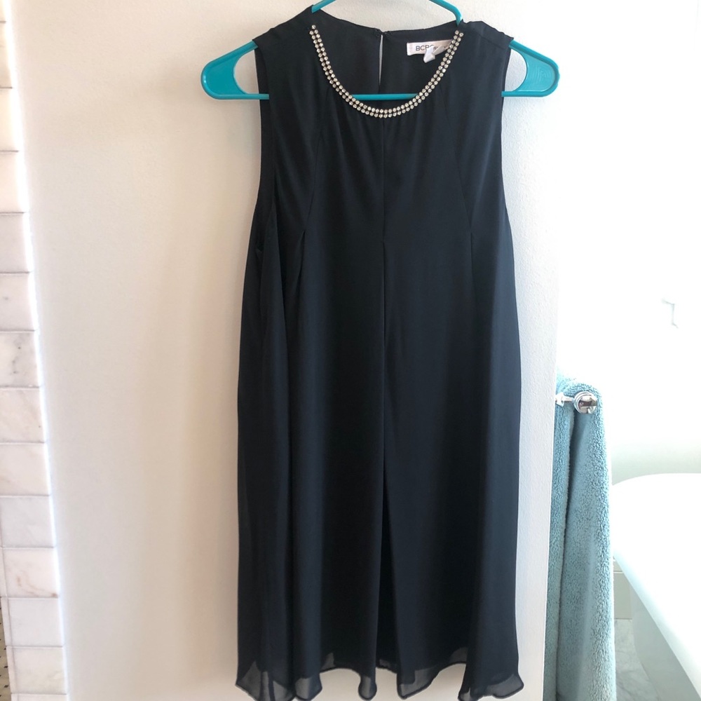 BCBGENERATION Black Dress w/ Jewel Neckline Size S